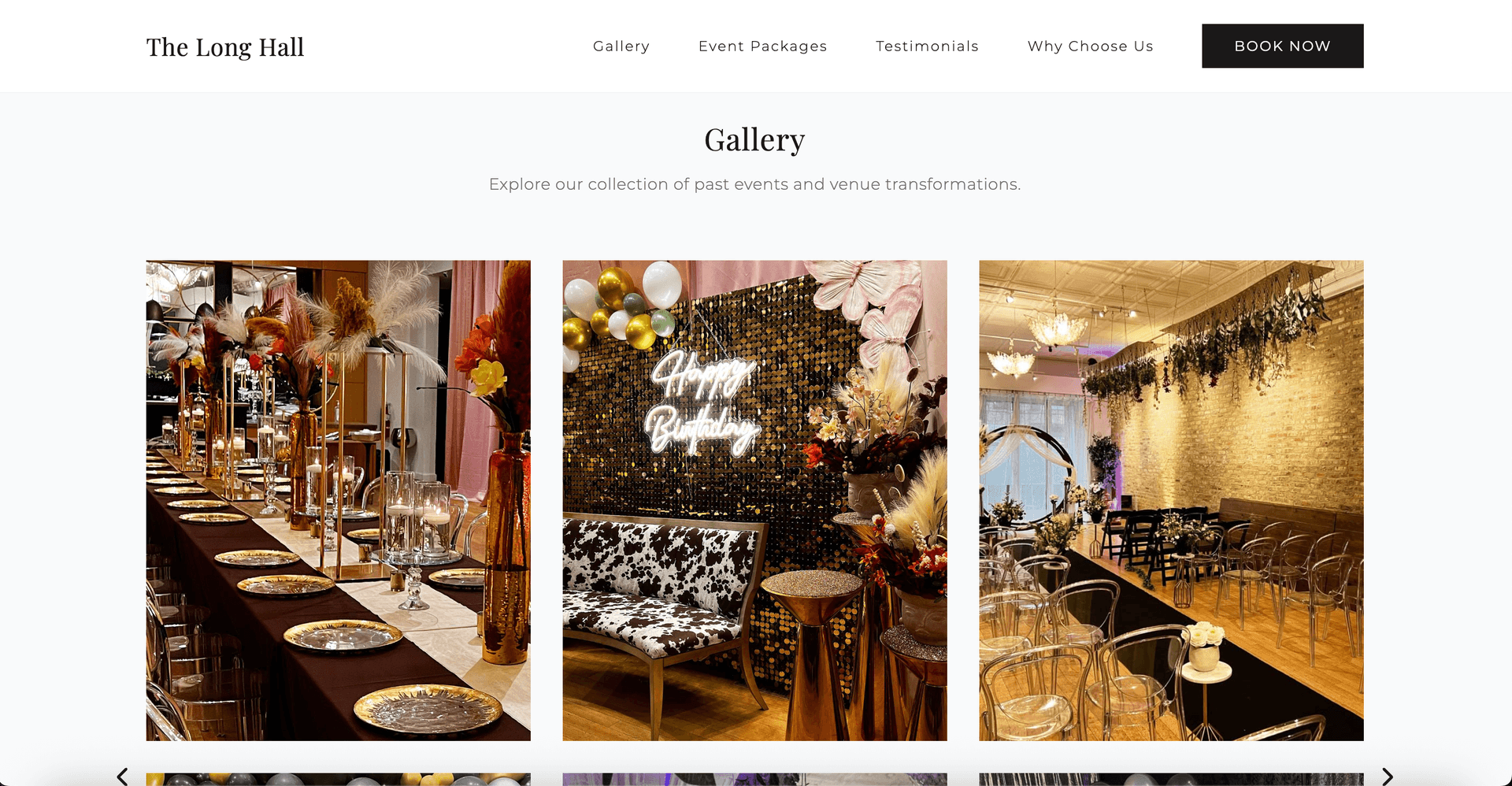 The Modern Loft - High-converting venue website with interactive 3d floor plans